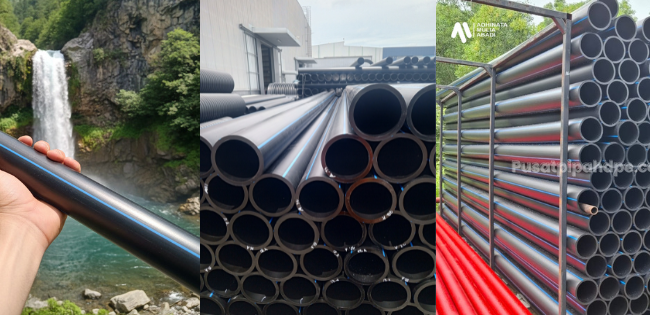 Pipa HDPE diameter 75mm PN16 ready stok untuk distribusi air bersih