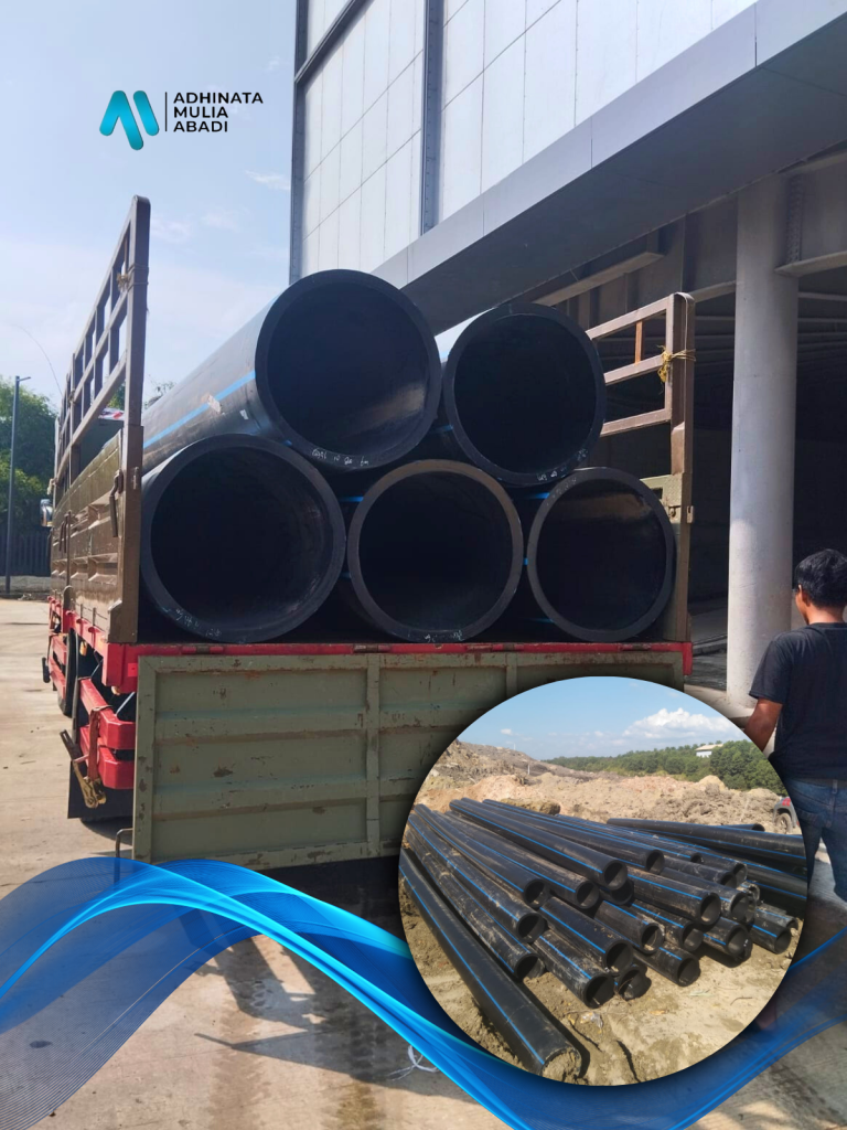 pengiriman pipa hdpe DN 630mm Size 24 Inch - Pt. Adhinta Mulia Abadi