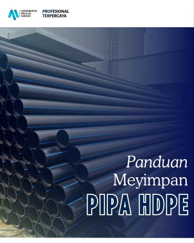 Penyimpanan stok pipa HDPE di gudang