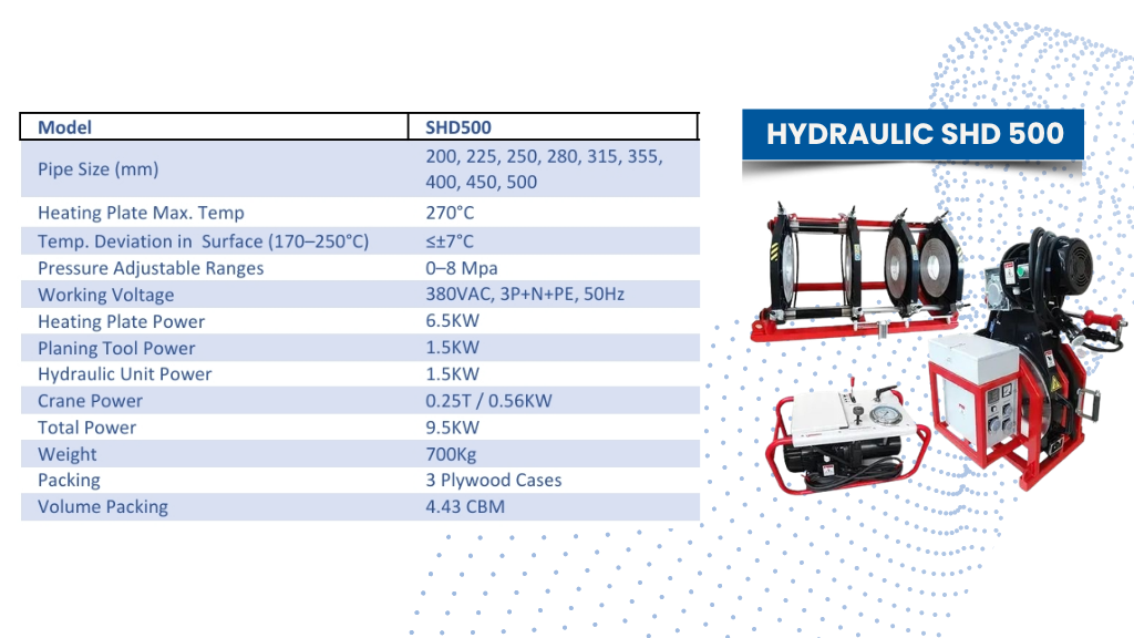 Spesifikasi Mesin Las Hydraulic HDS 500mm